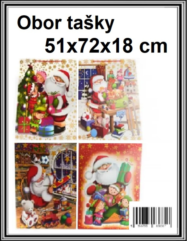 Vianočná darčeková taška 51x72x18 cm 4 druhy č 1454F