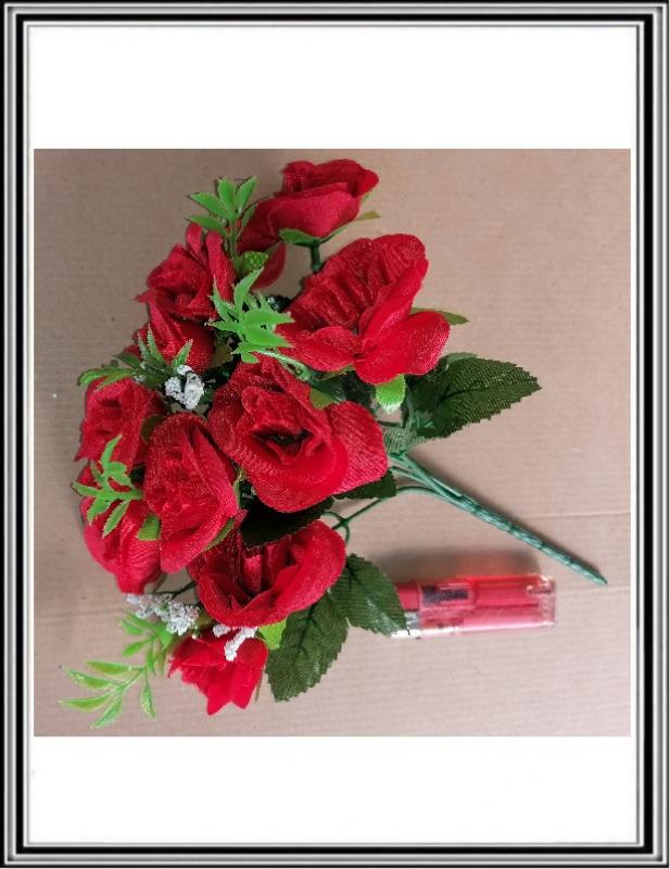 Malá 26 cm kytička ružičiek 10 hláv H 098 K 802428  Červená