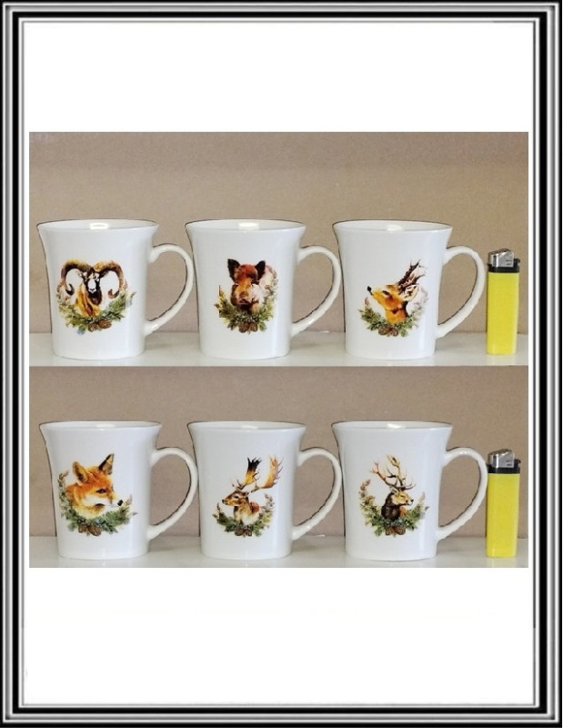 Sadá 6 keramických poľovníckych hrnčekov 6358-1111
