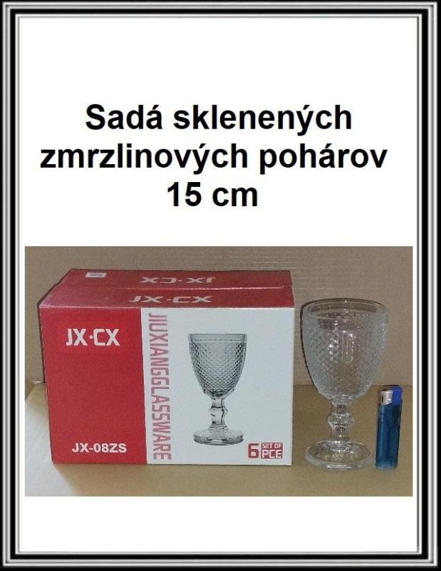 Sadá sklenených zmrzlinových pohárov 15 cm 200 ml na trebars na mrazenú drť
