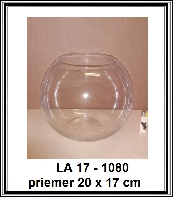 Sklenená guľa pr.20 x 17 cm, tenká LA 17 - 1080  otvor 9,5 cm