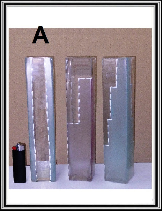 Sklenená váza hranatá 25 cm ručne maľované A