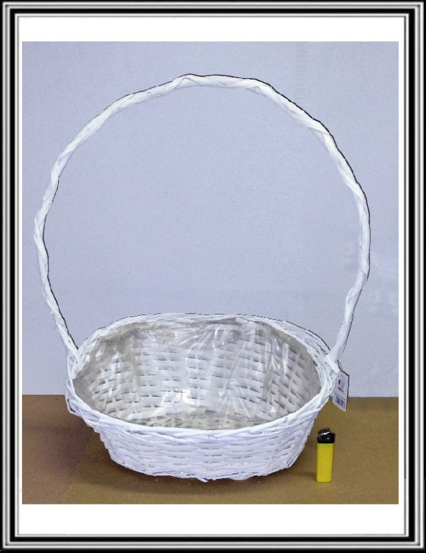 Prútený košík biely - na darčekový kôš - 39,5 x 29,5 cm, výška 52 cm