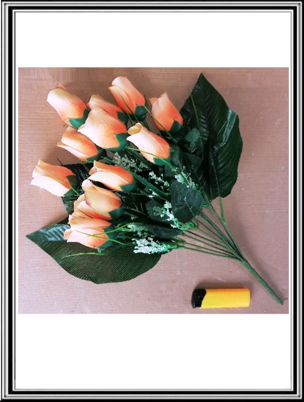Umelá kytica tulipánov 43 cm 12 hláv,TN1050 svetlo oranžová