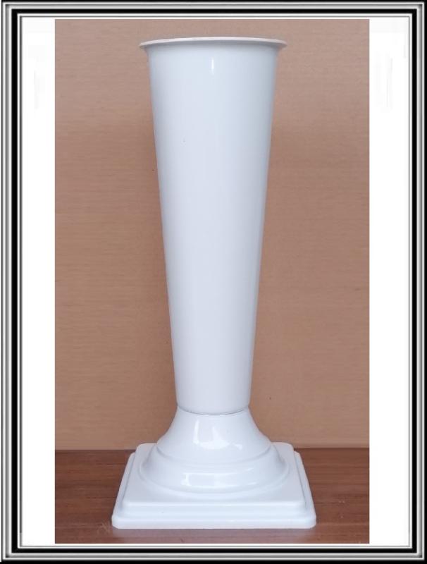 Plastová váza vysoká biela, priemer 14 cm, výška 45,5 cm ,