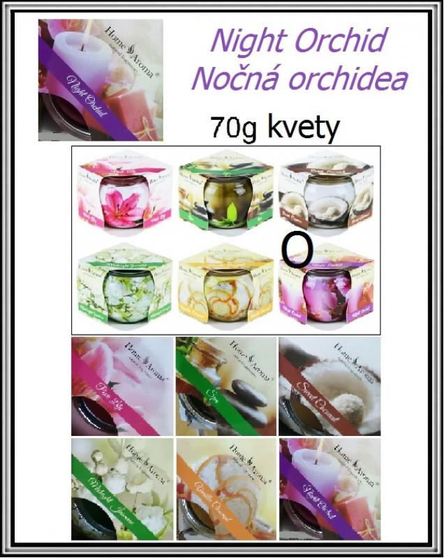 Dekoratívna voňajúca sviečka 70 g kvety -Nočná orchidea