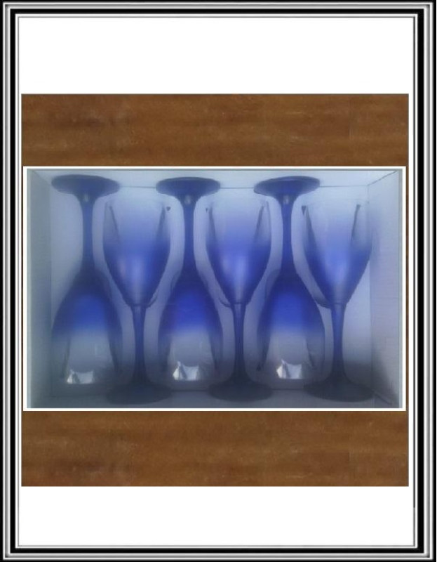 Sklenené poháre na víno 19 cm - Sadá 6 ks 250 ml cobaltových - tm. modrých