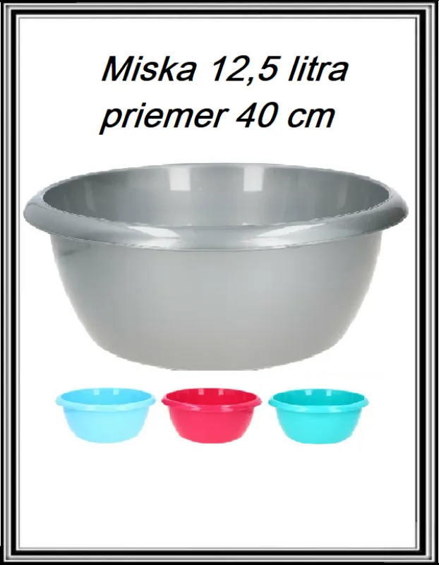 Kuchynská miska 12,5 litra priemer 40 cm č PL20-0670