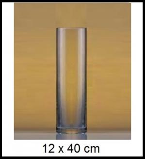 Sklenená váza 12x40 cm, č. 23-LA17-700A