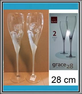 Sadá 2 ks pavých skl. pohárov v - 28 cm - č 2