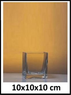 Kvader - sklenená váza 10x10x10 cm