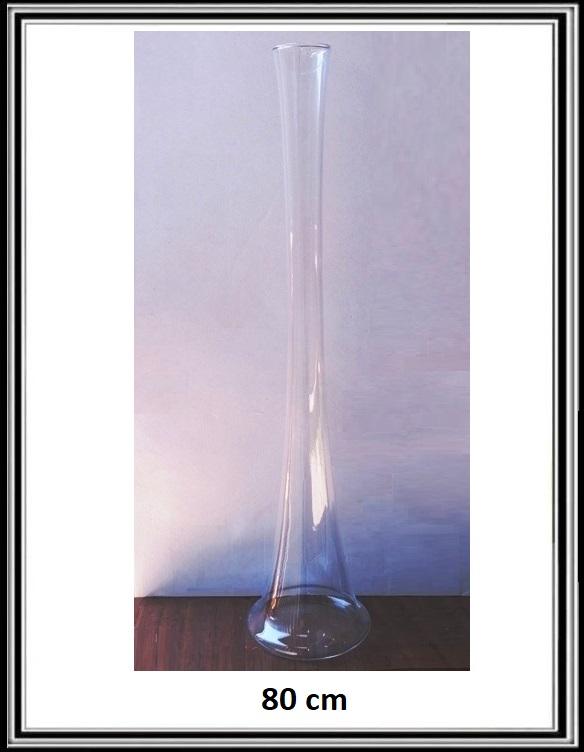 A - Sklenená váza 80 cm RÚRA číra č 8001096, hore nebrúsená