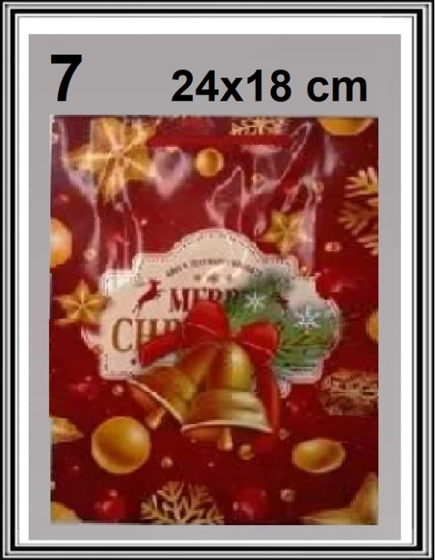 Vianočná darčeková taška 24x18 cm č 7