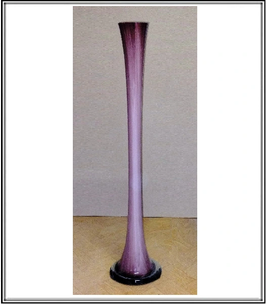 B - Sklenená váza 80 cm hrubá svetlo bordo - mliečná