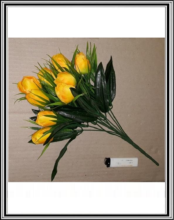 Kytička tulipánov z 11 hláv 39 cm 4 K 20214 00014 žltoranž