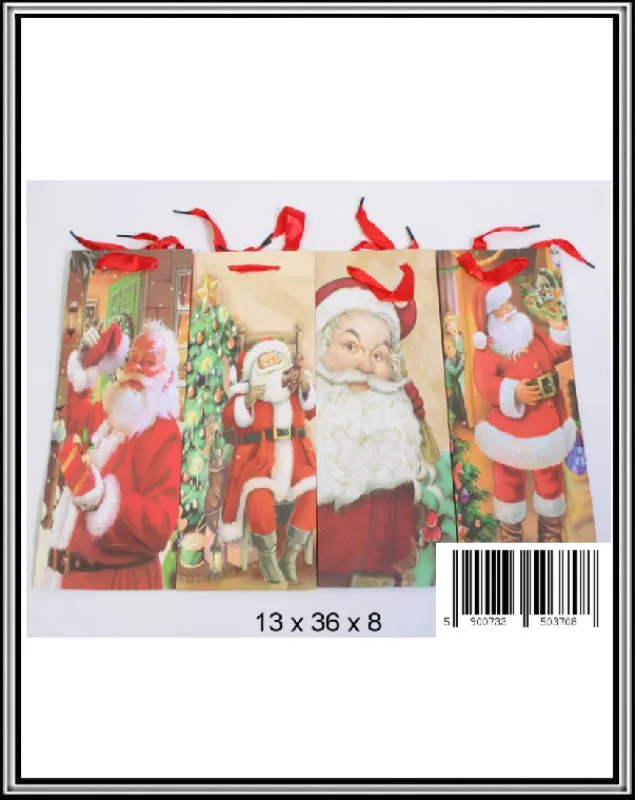 Vianočná darčeková taška úzka ( na víno) 36x13x8 cm  č 0185H ,