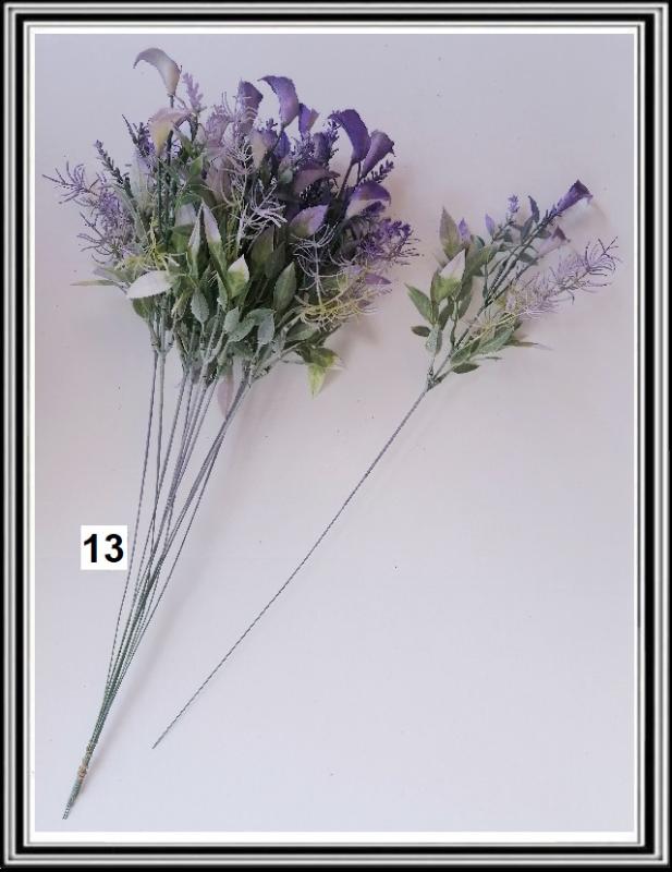 Konárik č 13 , 42 cm s fialovými kvetmi