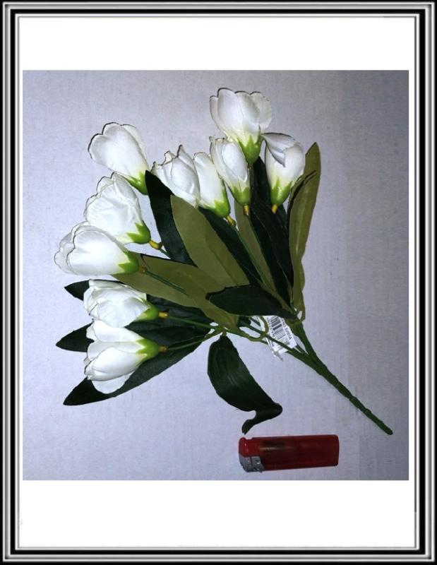 Kytička tulipánov 9-10 hlav 34 cm biela
