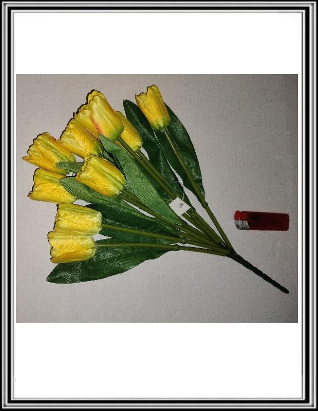 Kytička tulipánov P46-9 hláv 40 cm žltá