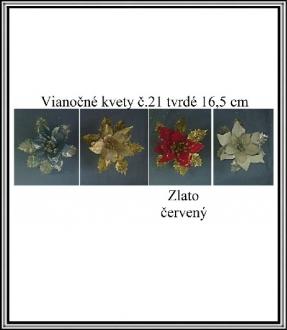 Vianočný kvet č 22 tvrdý 16,5 cm-zlato červený