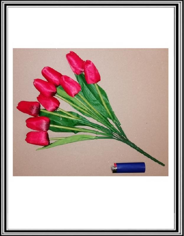 A Umelá 40 cm kytička 9 hlav tulipánov TBN-13 červená