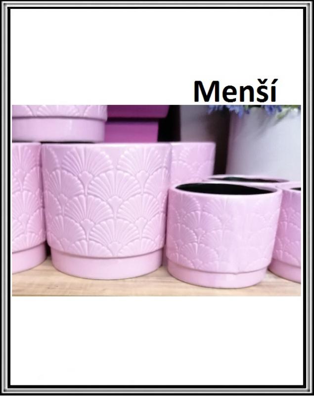 Keramický okruhlý ružový Menší kvetináč