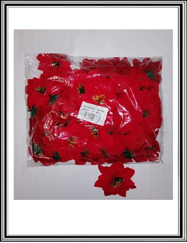Vianočný červený 11 cm kvet č H038 - V sačku je 48 ks