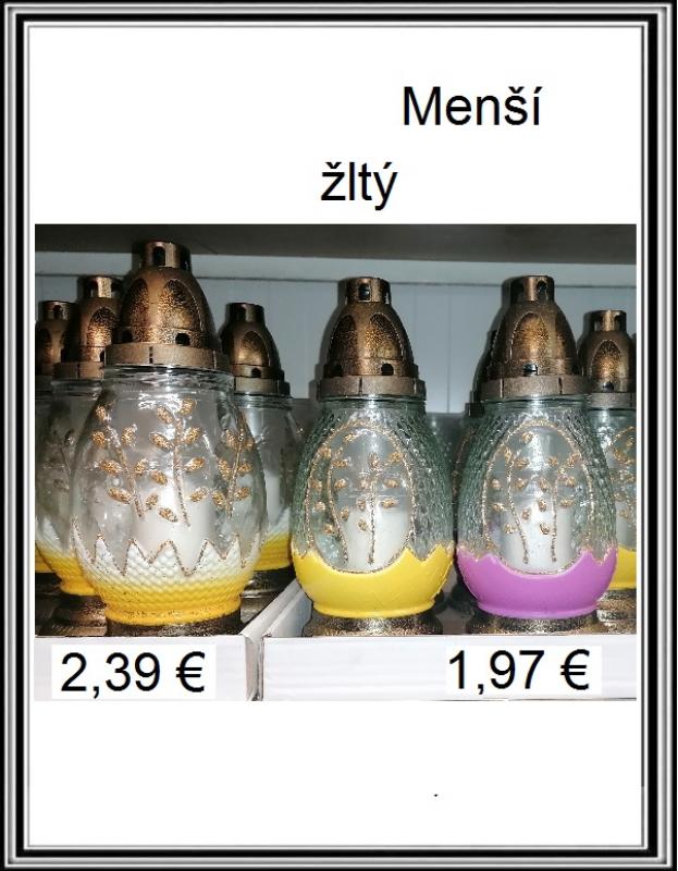 Sklenený Veľkonočný kahanec menší žltý BAHNIATKA