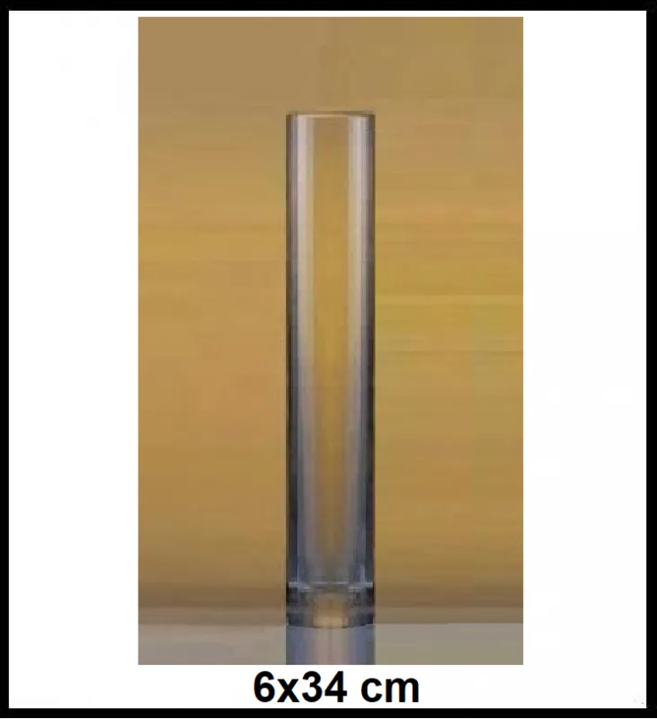 Sklenená váza valec priemeru 6 x 34 cm
