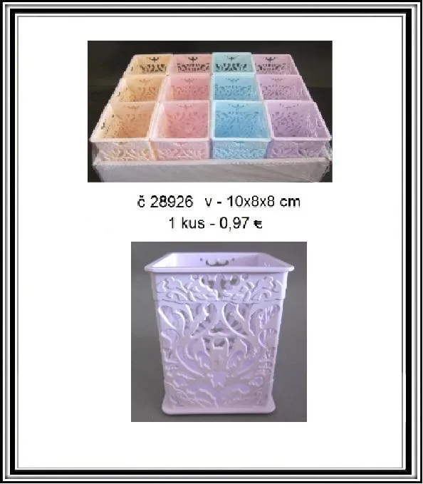 Plast. košík č 28926 - 1 ks košikov v - 10x8x8 cm