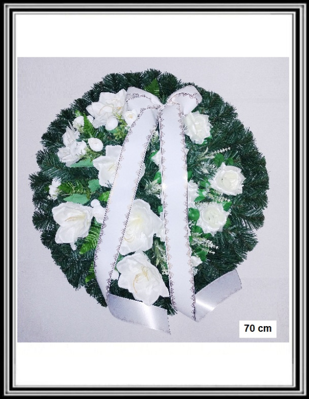 Umelý veniec 70 cm hustejšia č 107