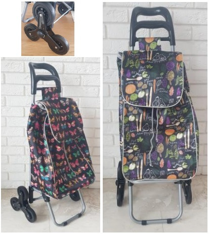Nákupný košík s trojitými kolieskami v 95 cm - 40 L, šírka 33 , hĺbka 20 m, na schody