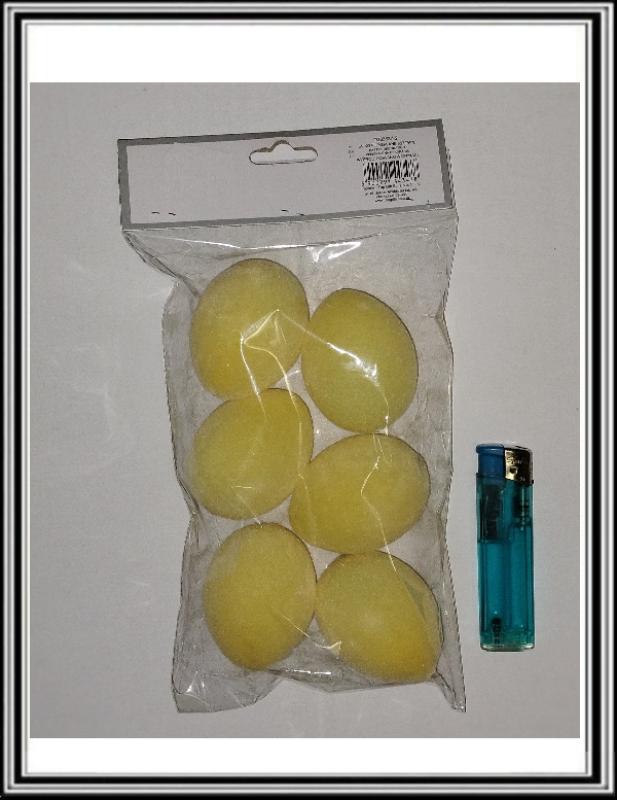 Sadá 6 ks flokované vajíčka žlté TG63637-2