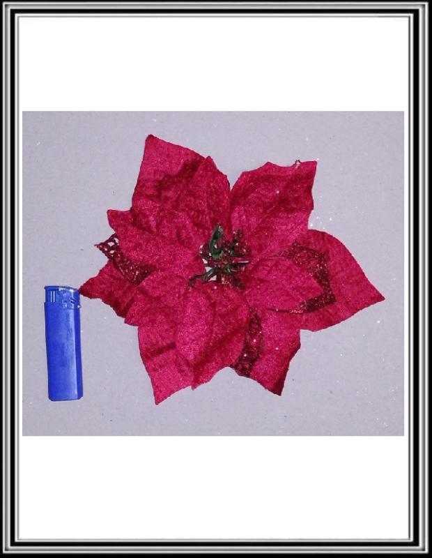 Vianočný kvet  - rúža 22 cm červená