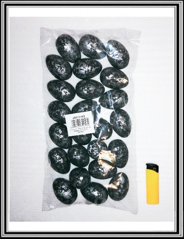 Sadá 24 ks 6 cm vajíčok JA-2181WGd,čierno strieborné