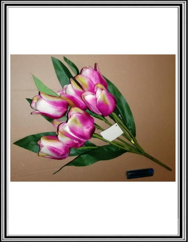 A Umelá kytica 45 cm bielo ružové tulipány K 498161