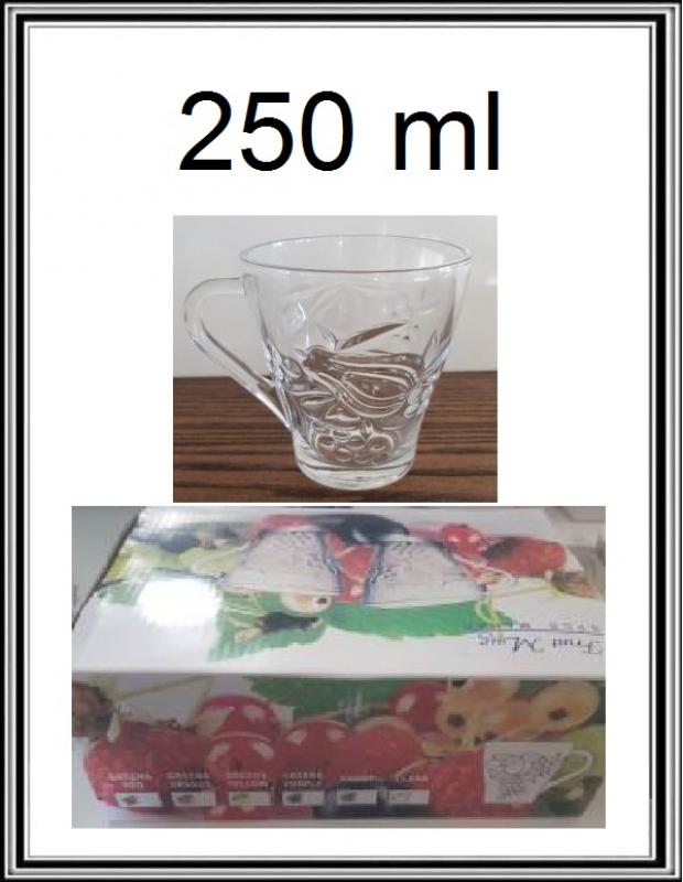 Sklenený hrnček 250 ml hrubý - ovocie č MM-707