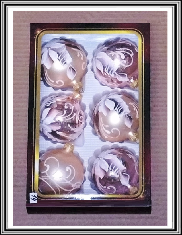 A Sklenené gule ručne maľované 8 cm 6 kusov č 14