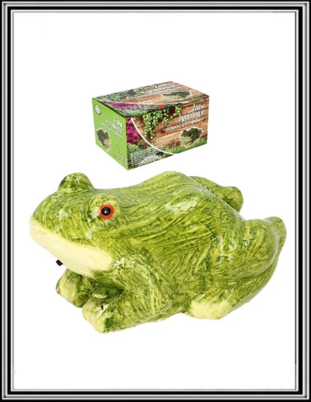 Keramická žaba do záhrady s alarmom pohybu 22x14,5x11,5 cm     CH34C44-11
