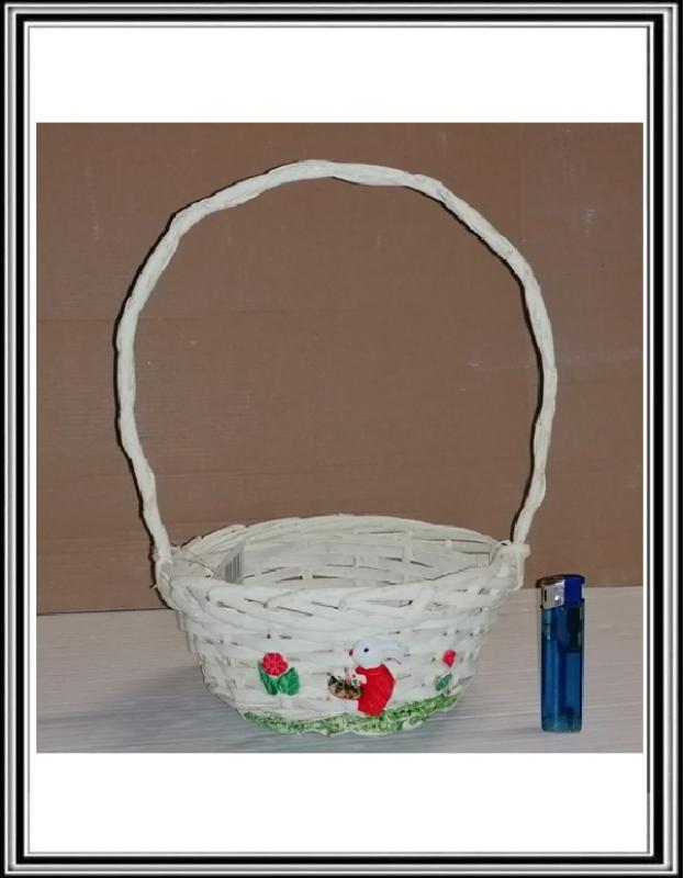 Prútený košík so zájačikom 20x18 cm, výška 30 cm č JS505, K824302