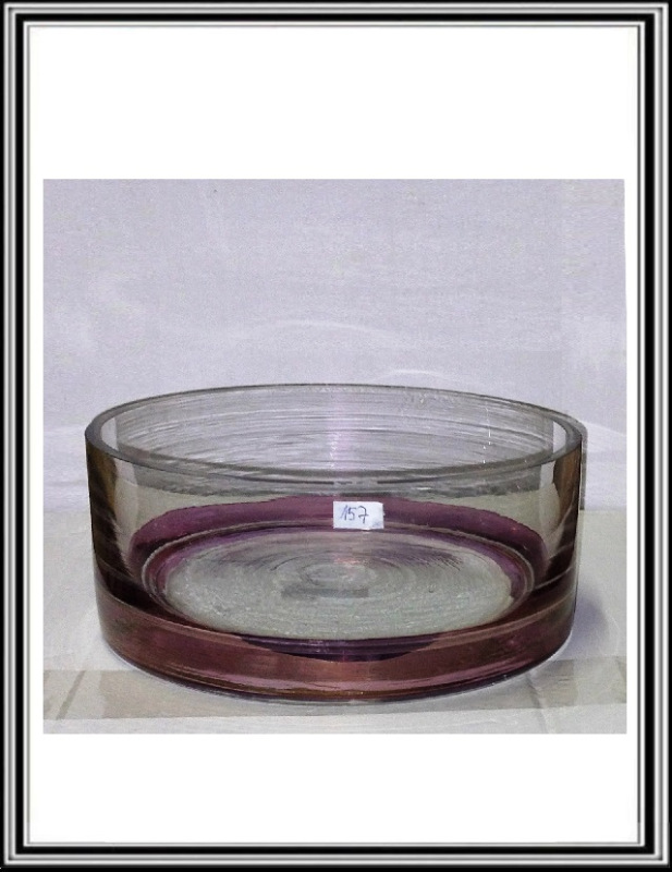 Sklenená miska priemeru 20x8,5 cm farebná - ružová