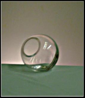 Sklenená guľa 11,5 cm s bočným otvorom 8 cm č1120
