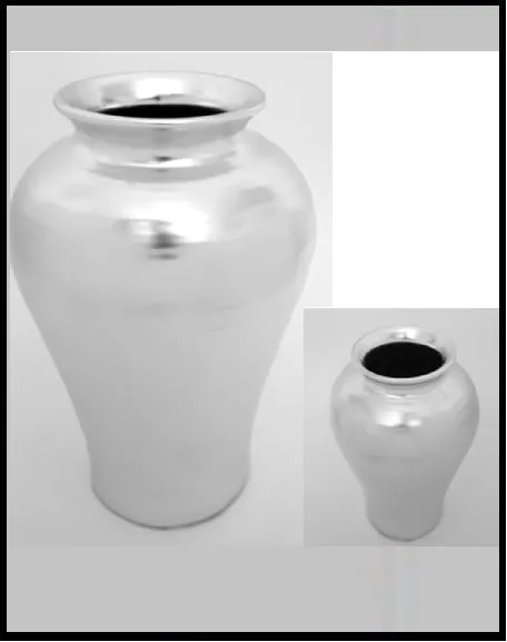 Keramická váza strieborná v - č.38079, v-25 cm, pr.15 cm