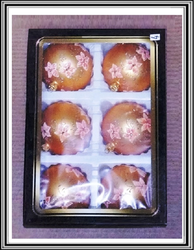 A Sklenené gule ručne maľované 10 cm 6 kusov č 4