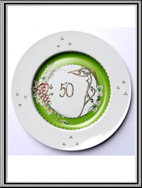 Výročný tanier veľký 50 zelený