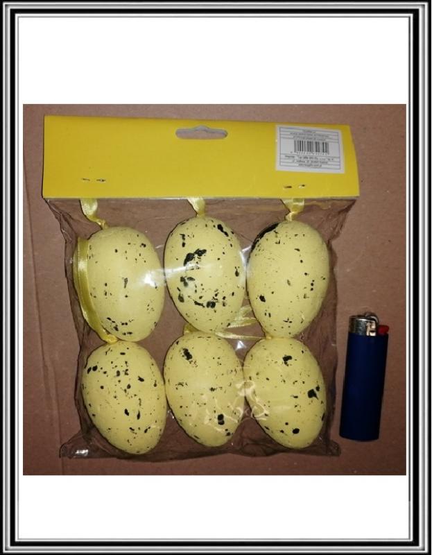 Sadá 6 ks 6,5 cm žltých vajíčok K 642742