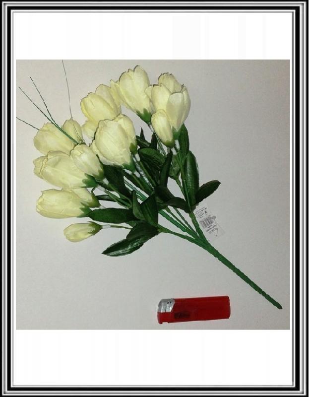 Kytica 32 cm 7 krokusov po 3 (21 hlav) tulipán BU04120 biela ,