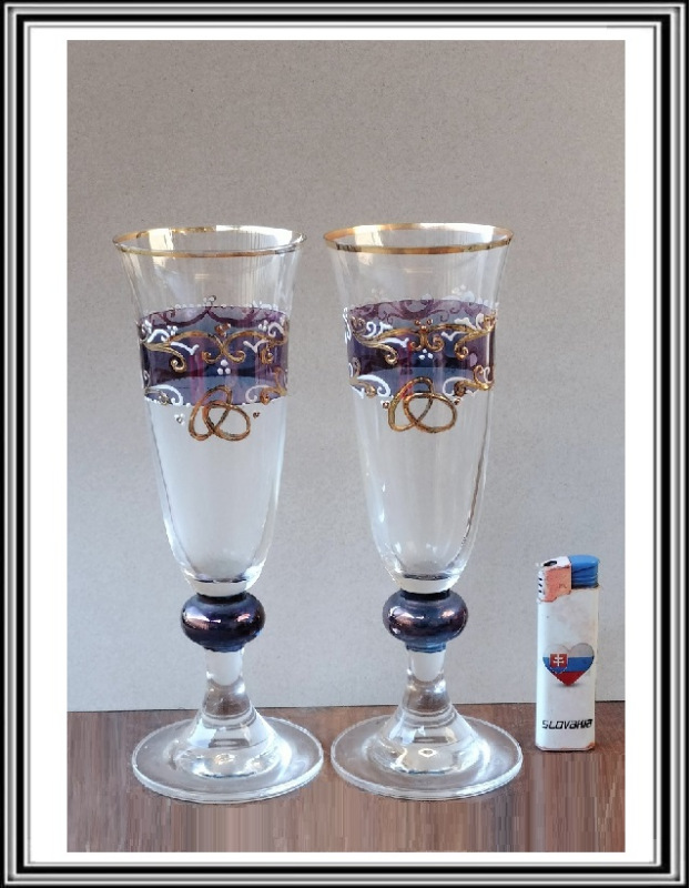 Sadá 2 ks svad- pohárov KRISTY - hladké - fialové