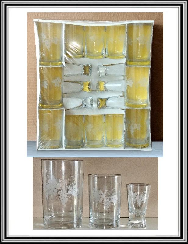Sklenené poháre - 18 ks sadá pohárovhrozno