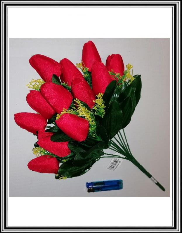 A Umelá 42 cm kytica tulipánov 12 hlav KX-18083-12 , K 845953 ČERVENÁ